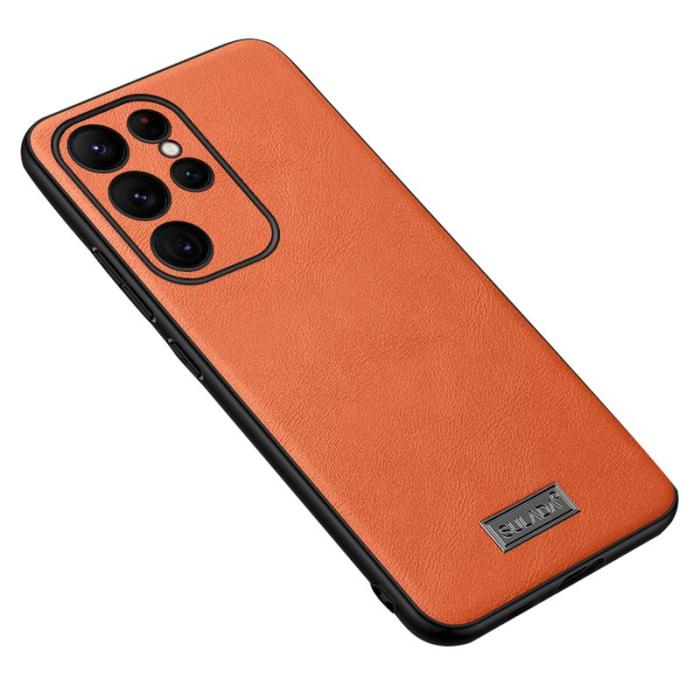 SULADA - SULADA Mobilskal till Galaxy S24 Ultra PU Läder TPU PC Orange