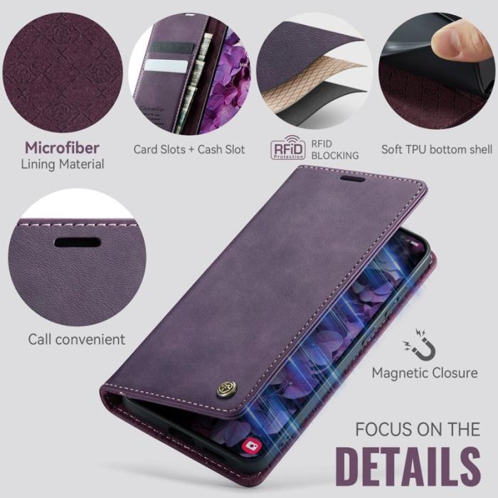 Caseme - CaseMe Plånboksfodral för Samsung Galaxy S26 Konstläder RFID - Lila