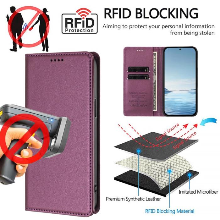 OEM - Plånboksfodral för Samsung Galaxy S26 Konstläder RFID - Lila