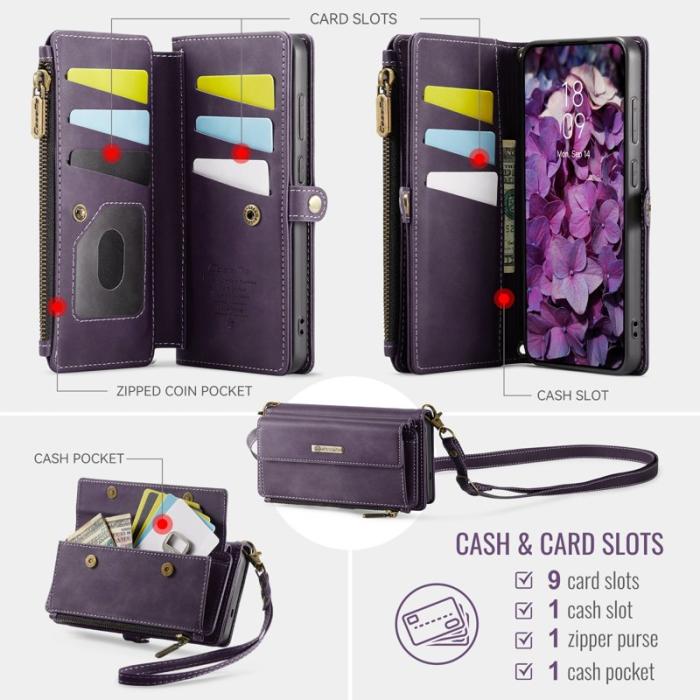 Caseme - CaseMe Plånboksfodral för Samsung Galaxy S26 Konstläder RFID - Lila