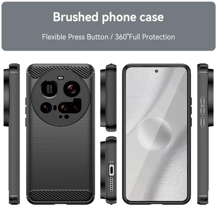 A-One Brand - Xiaomi 15 Ultra Mobilskal Carbon Fiber Texture Brushed - Svart