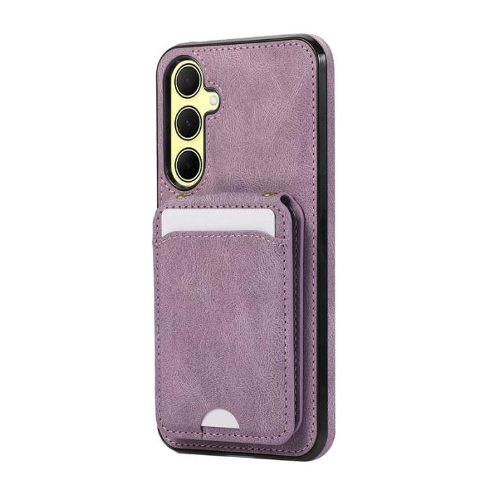 OEM - Mobilfodral för Samsung Galaxy S26 Konstläder + TPU Kickstand - Lila