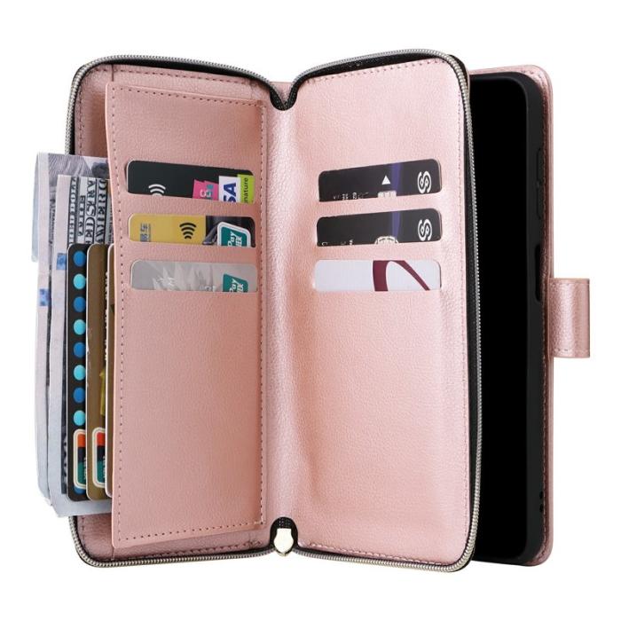 OEM - Mobilfodral för Samsung Galaxy S26 Plus Konstläder 9 kortfack - Roséguld