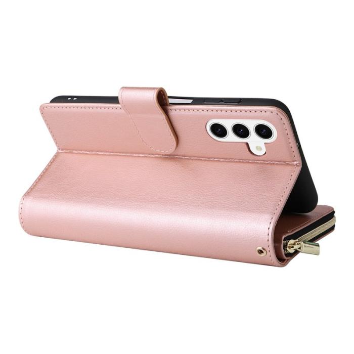 OEM - Mobilfodral för Samsung Galaxy S26 Plus Konstläder 9 kortfack - Roséguld