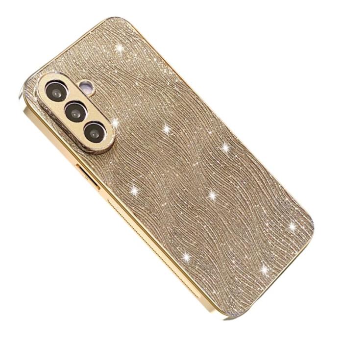 OEM - Mobilskal för Samsung Galaxy S26 Elektropolerad Textur PU + TPU - Guld