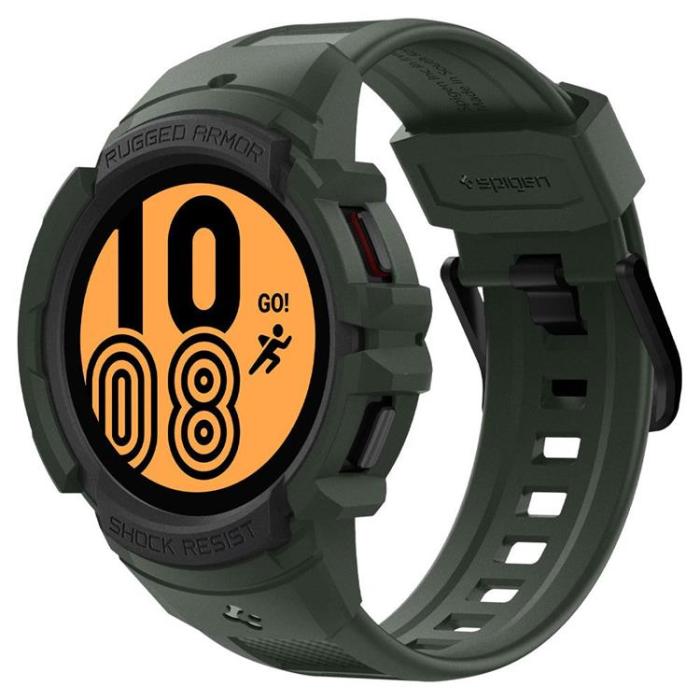 UTGATT1 - Spigen Rugged Armor Pro Strap Galaxy Watch 4/5 (44mm) - Militär Grön