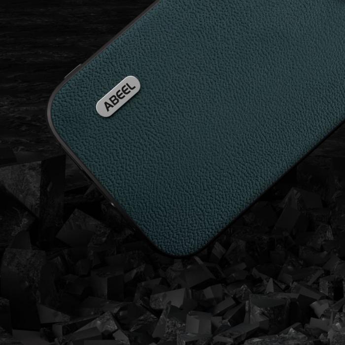 ABEEL - ABEEL Mobilskal till Samsung Galaxy A34 5G Litchi Textur Äkta Läder - Grön