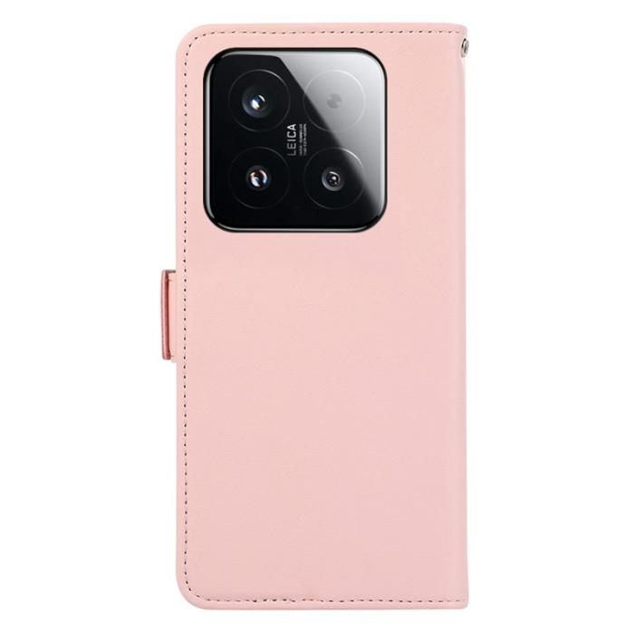 ABEEL - ABEEL Mobilskal till Xiaomi 15T KonstLäder RFID-Skydd - Rosa