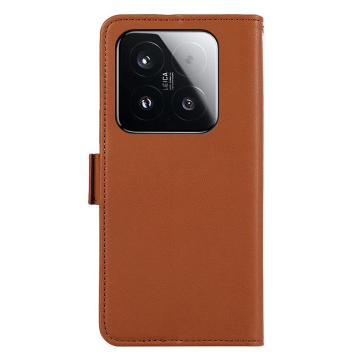 ABEEL - ABEEL Mobilskal till Xiaomi 15T Konstläder med RFID-Skydd - Brun