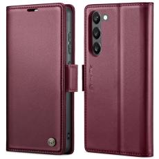 Caseme - CASEME Pl&aring;nboksfodral Konstl&auml;der till Samsung Galaxy S23 - R&ouml;d