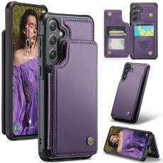 Caseme - CASEME C22 Fodral f&ouml;r Samsung Galaxy S25 Konstl&auml;der RFID-Skydd Lila