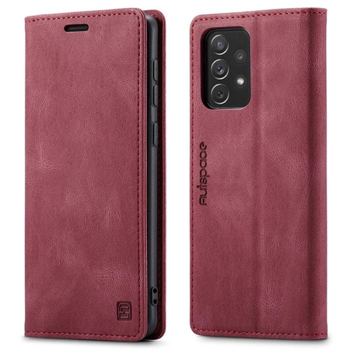 AUTSPACE - AUTSPACE A01 för Samsung Galaxy A33 5G Plånboksfodral Konstläder - Röd