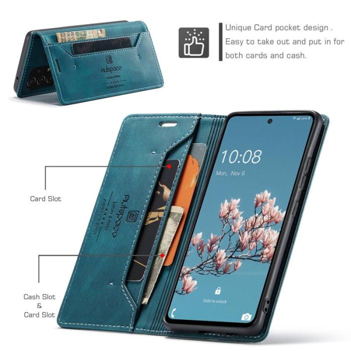 AUTSPACE - AUTSPACE A01 för Samsung Galaxy A53 5G Plånboksfodral Konstläder - Blå