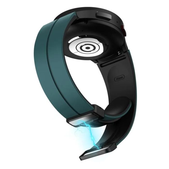 Taltech - Galaxy Watch 6/6 Classic (44/40/47/43mm) Armband - Mörkgrön/Svart