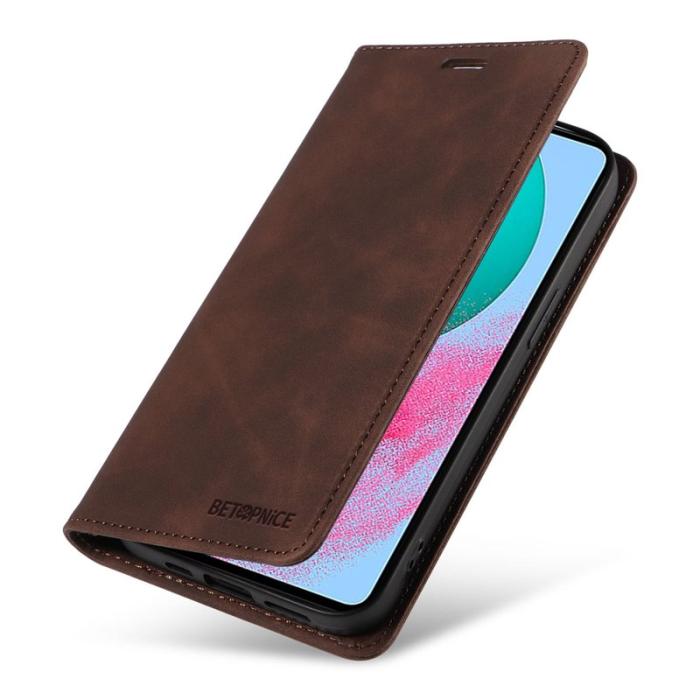 BETOPNICE - BETOPNICE 003 för Samsung Galaxy M54 5G Plånboksfodral Konstläder - Brun