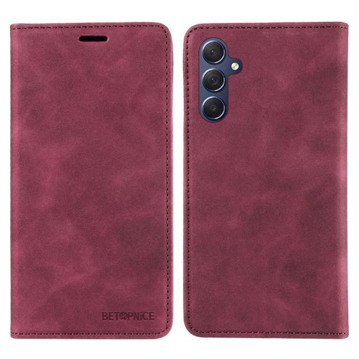 BETOPNICE - BETOPNICE 003 för Samsung Galaxy M54 5G Plånboksfodral Konstläder - Röd