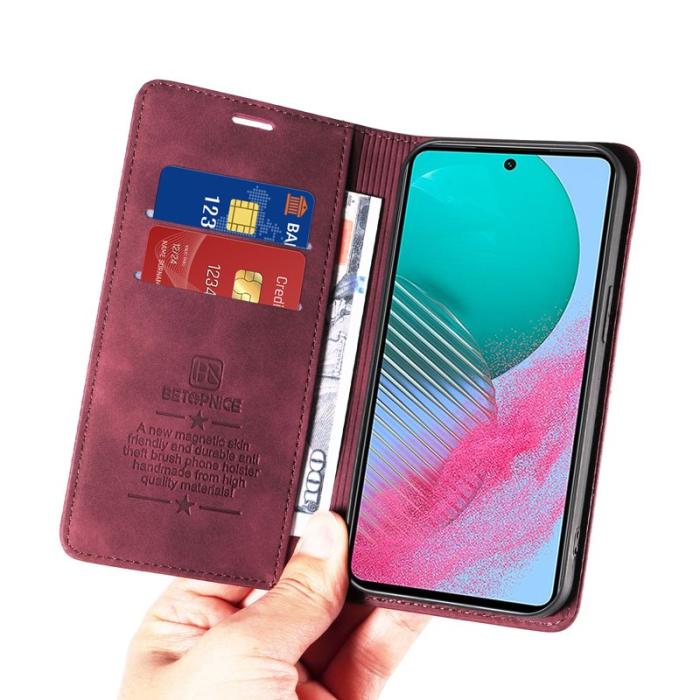 BETOPNICE - BETOPNICE 003 för Samsung Galaxy M54 5G Plånboksfodral Konstläder - Röd
