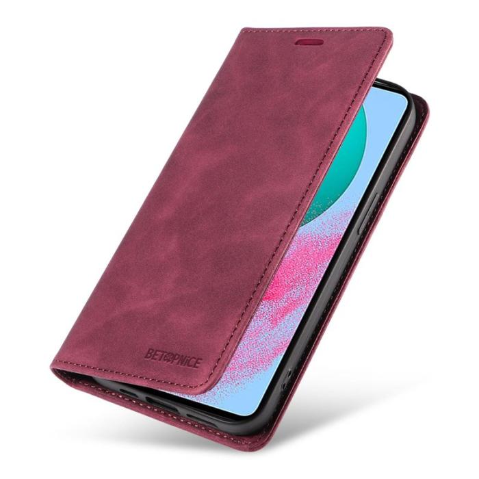 BETOPNICE - BETOPNICE 003 för Samsung Galaxy M54 5G Plånboksfodral Konstläder - Röd