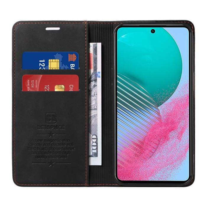 BETOPNICE - BETOPNICE 003 för Samsung Galaxy M54 5G Plånboksfodral Konstläder - Svart