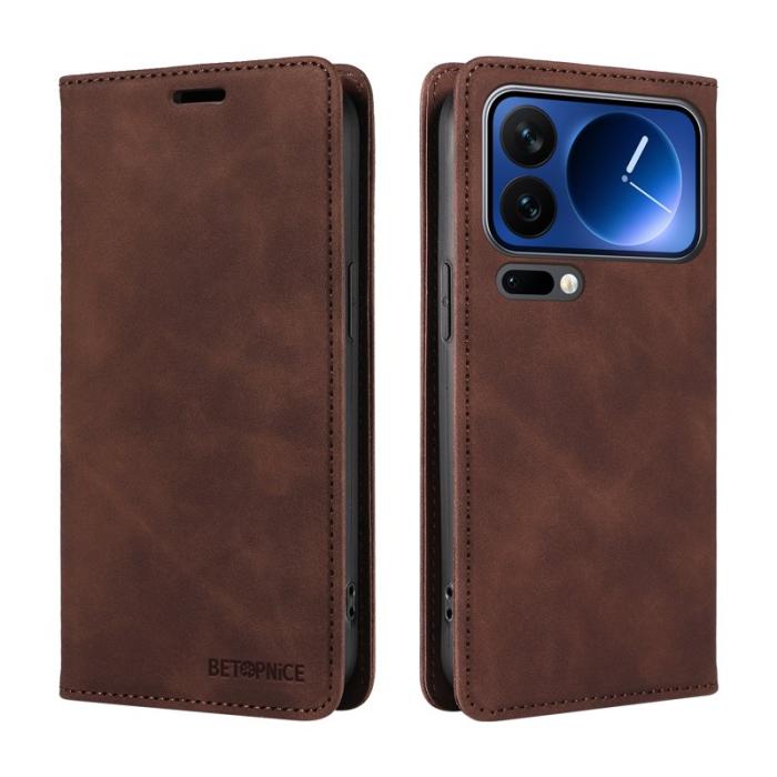 BETOPNICE - BETOPNICE Xiaomi 17 Pro Plånboksfodral Konstläder - Brun