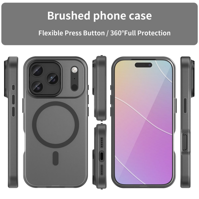 A-One Brand - iPhone 17 Pro Mobilskal MagSafe Slim Matte Translucent - Svart