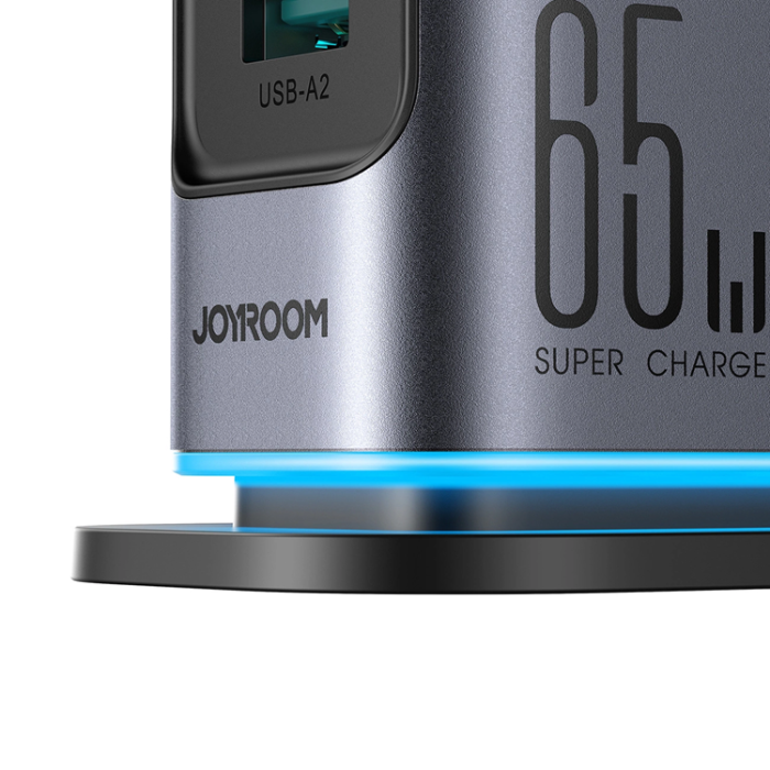 Joyroom - Joyroom Snabbladdare 65W 4xUSB-C 2xUSB-A GaN - Mörkgrå