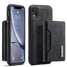 DG.MING - DG.MING 2 in 1 Magnetisk Konstl&auml;der Pl&aring;nboksfodral iPhone XR - Svart