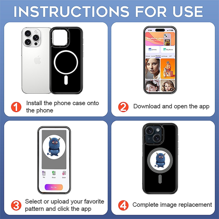 A-One Brand - iPhone 15 Mobilskal MagSafe E-Ink NFC 6-Färgad TPU + PC