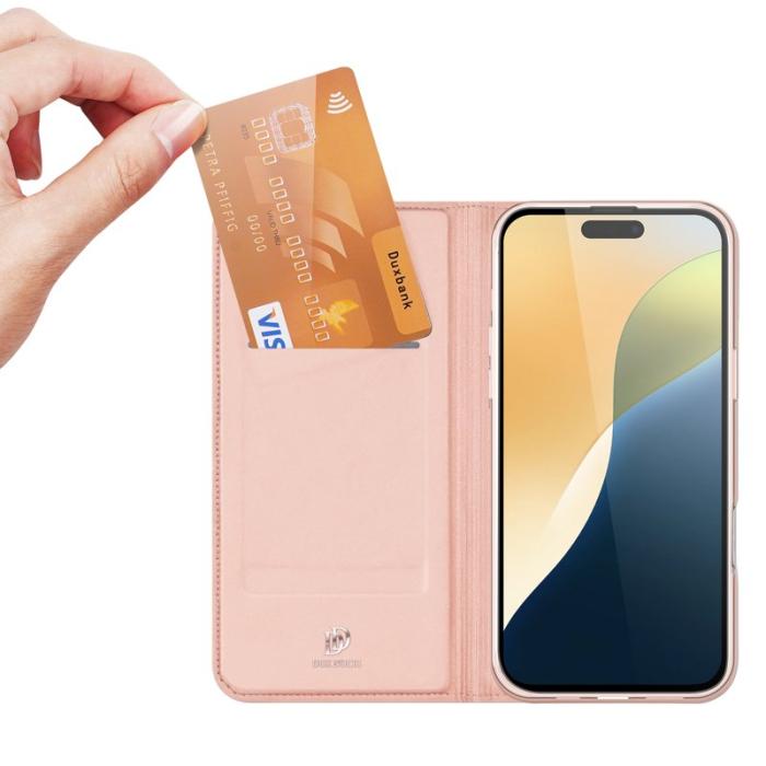 Dux Ducis - DUX DUCIS Skin Pro Series iPhone 16 Plus Fodral KonstLäder - Rosa