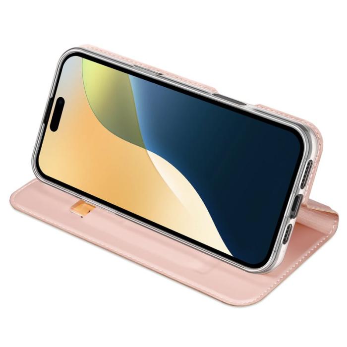 Dux Ducis - DUX DUCIS Skin Pro Series iPhone 16 Plus Fodral KonstLäder - Rosa