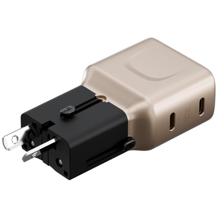 ENERGEA - Energea Snabbladdare 45W 2xUSB-C TravelGo - Guldsvart