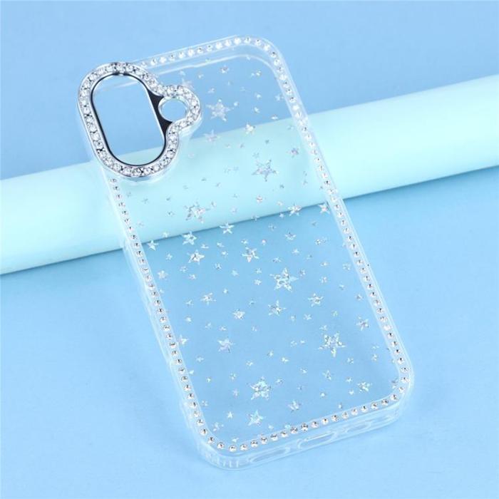 A-One Brand - iPhone 17 Mobilskal Rhinestone Edge - Starry Transparent