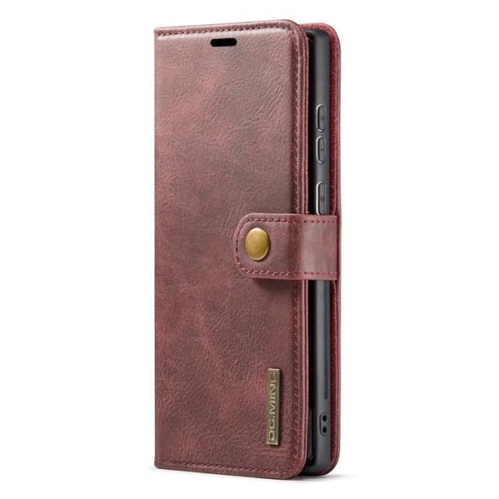 DG.MING - DG.MING Samsung Galaxy S25 Ultra Plånboksfodral Äkta läder Röd