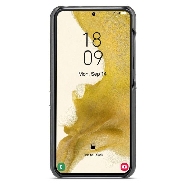 FIERRE SHANN - FIERRE SHANN Samsung Galaxy S25 Fodral Waxy KonstLäder - Grå