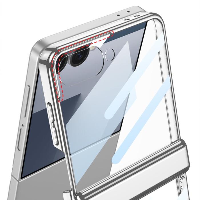 GKK - GKK Samsung Galaxy Z Flip7 Fodral Magnetisk Hinge Skydd PC - Silver