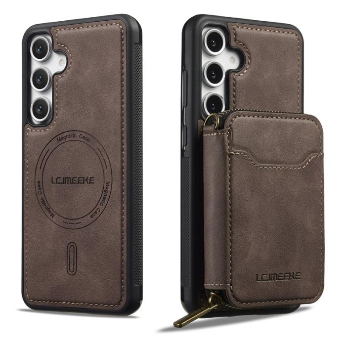 LC.imeeke - LC.IMEEKE L6 För Samsung Galaxy A17 Plånboksfodral Konstläder - Brun