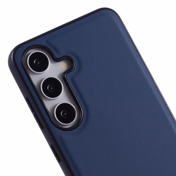 X-Level - X-LEVEL Mobilskal till Samsung Galaxy S25 Läderbelagd TPU Med Ställ - Blå