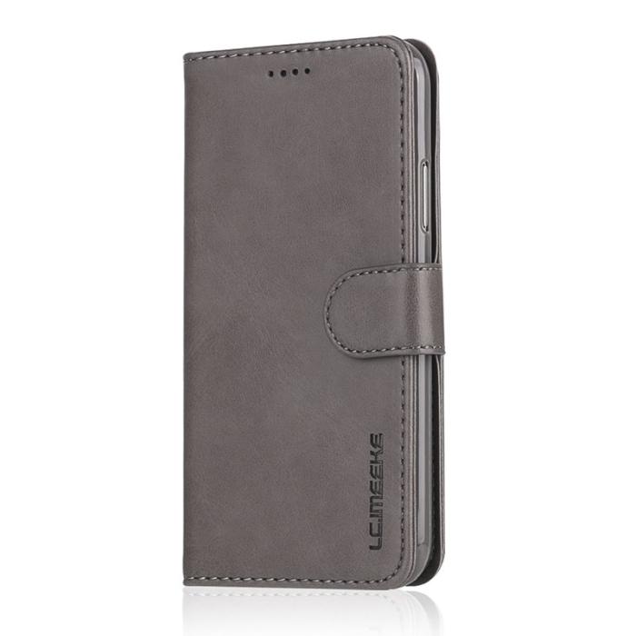 LC.imeeke - LC.IMEEKE Wallet Stand Mobilskal KonstLäder - Grå för iPhone X/10