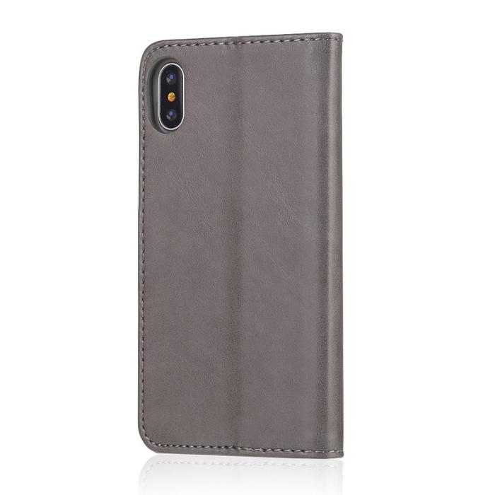 LC.imeeke - LC.IMEEKE Wallet Stand Mobilskal KonstLäder - Grå för iPhone X/10