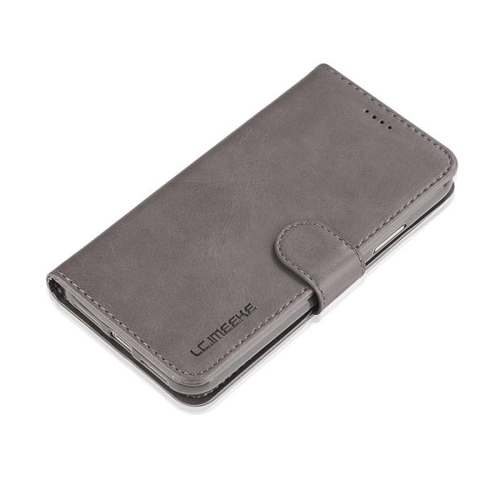LC.imeeke - LC.IMEEKE Wallet Stand Mobilskal KonstLäder - Grå för iPhone X/10