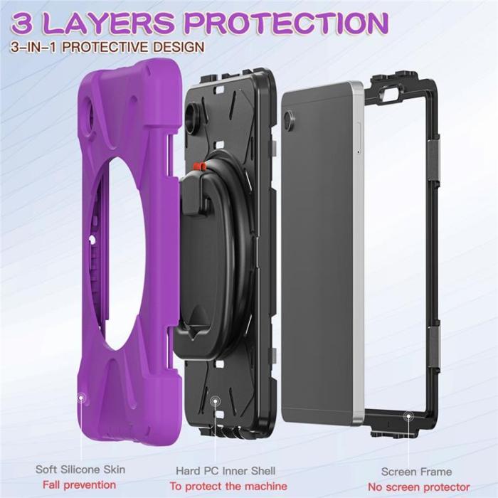 A-One Brand - Galaxy Tab A9 Skal Kickstand Handle Grip - Lila