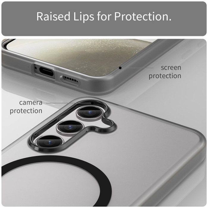 A-One Brand - Galaxy S25 Plus/S24 Plus Mobilskal MagSafe Frost - Svart