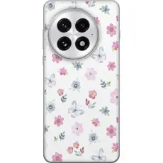Gustaf - Mobilskal till OnePlus 13 med Blommor och fj&auml;rillar