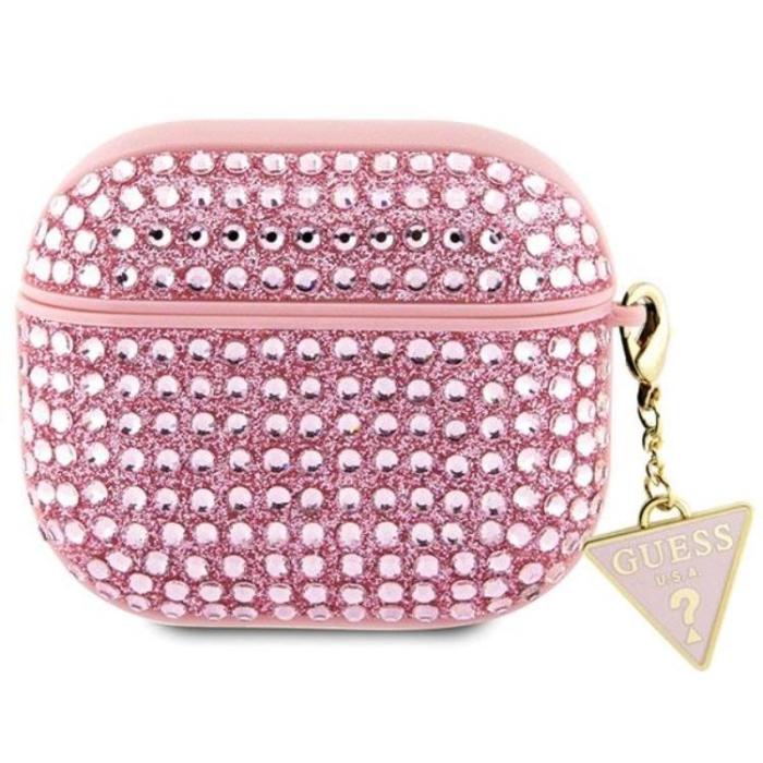 Guess - Guess AirPods 3 Skal Rhinestone Triangle Charm - Rosa