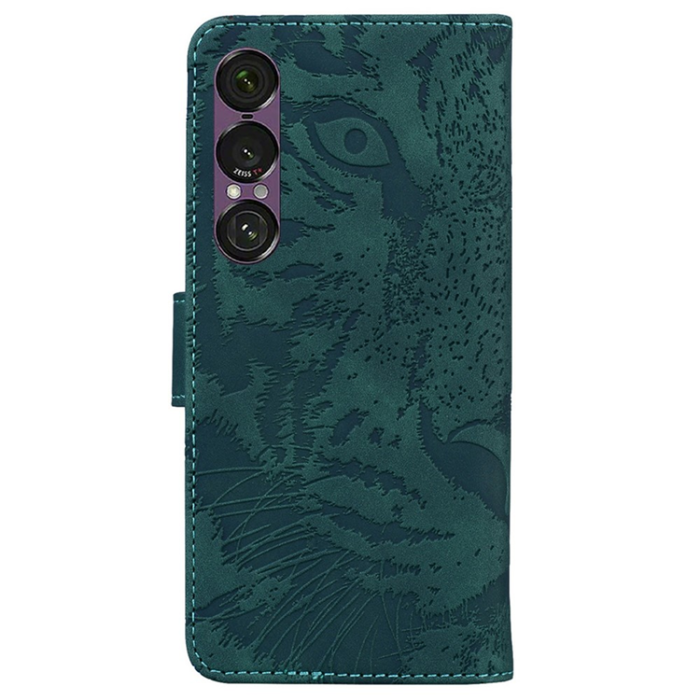 OEM - Sony Xperia 1 VII Plånboksfodral Tiger Print - Grön