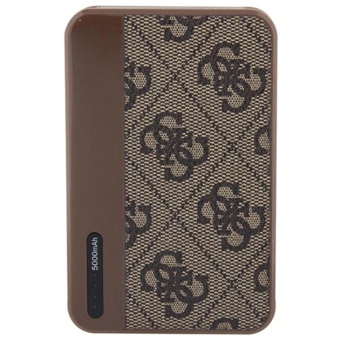 Guess - Guess Powerbank 5000mAh 15W Läder Metal Logo - Brun