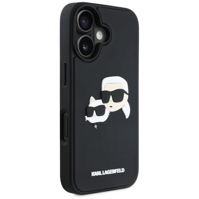 KARL LAGERFELD - Karl Lagerfeld iPhone 16 Mobilskal 3D Rubber Double Heads - Svart