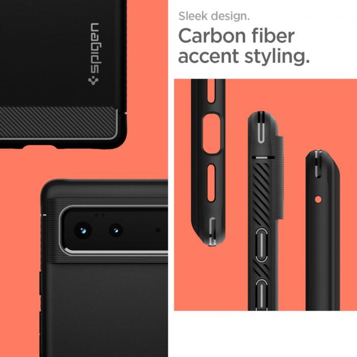 UTGATT1 - Spigen Rugged Armor Skal Pixel 6 - Matte Svart