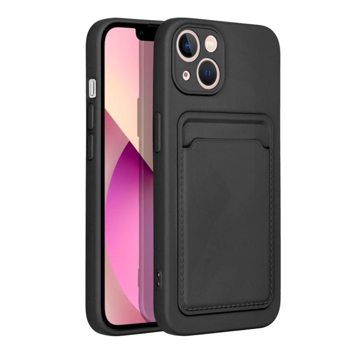 Forcell - Forcell iPhone 14 Skal Korthållare Mjukplast Svart