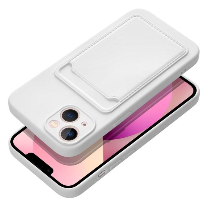 Forcell - Forcell iPhone 14 Skal Korthållare Mjukplast Vit